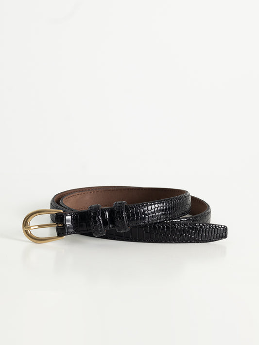 Coco Print Belt 2 cm Black